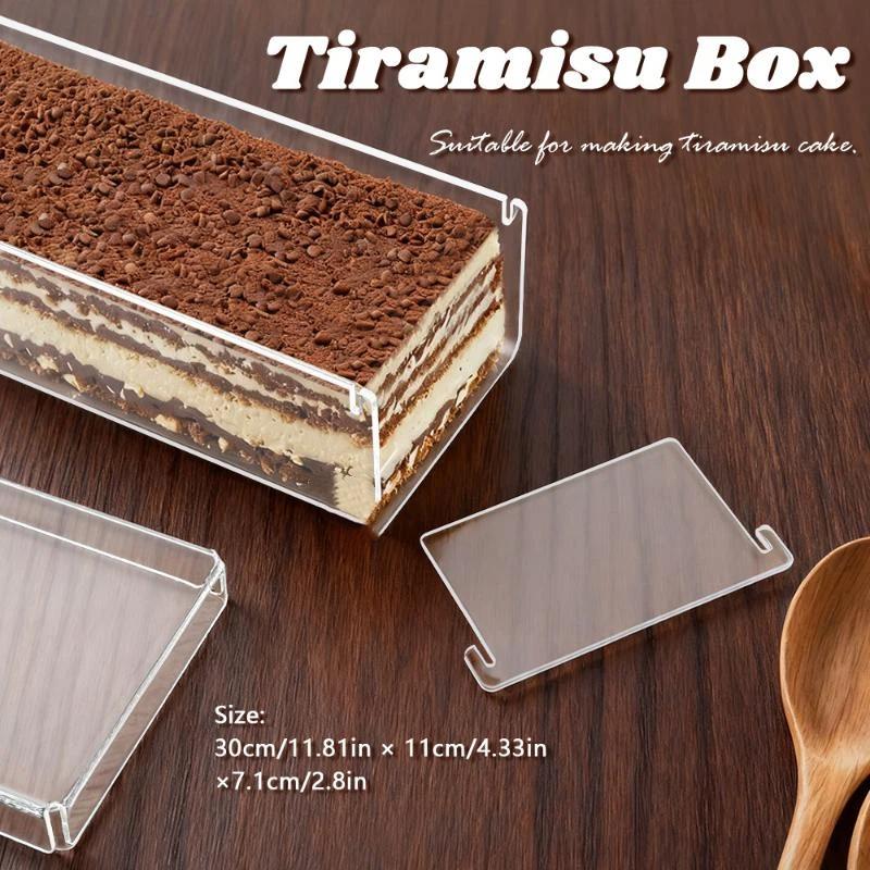 Kitchen Baking Storage Containers - 튼튼한 직사각형 아크릴 티라미수 용기 투명