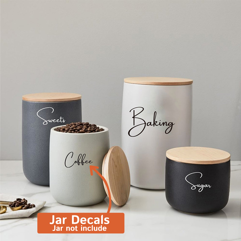 Kitchen.Baking Labels - 데칼 전용 8Pcs 주방 조직 용기