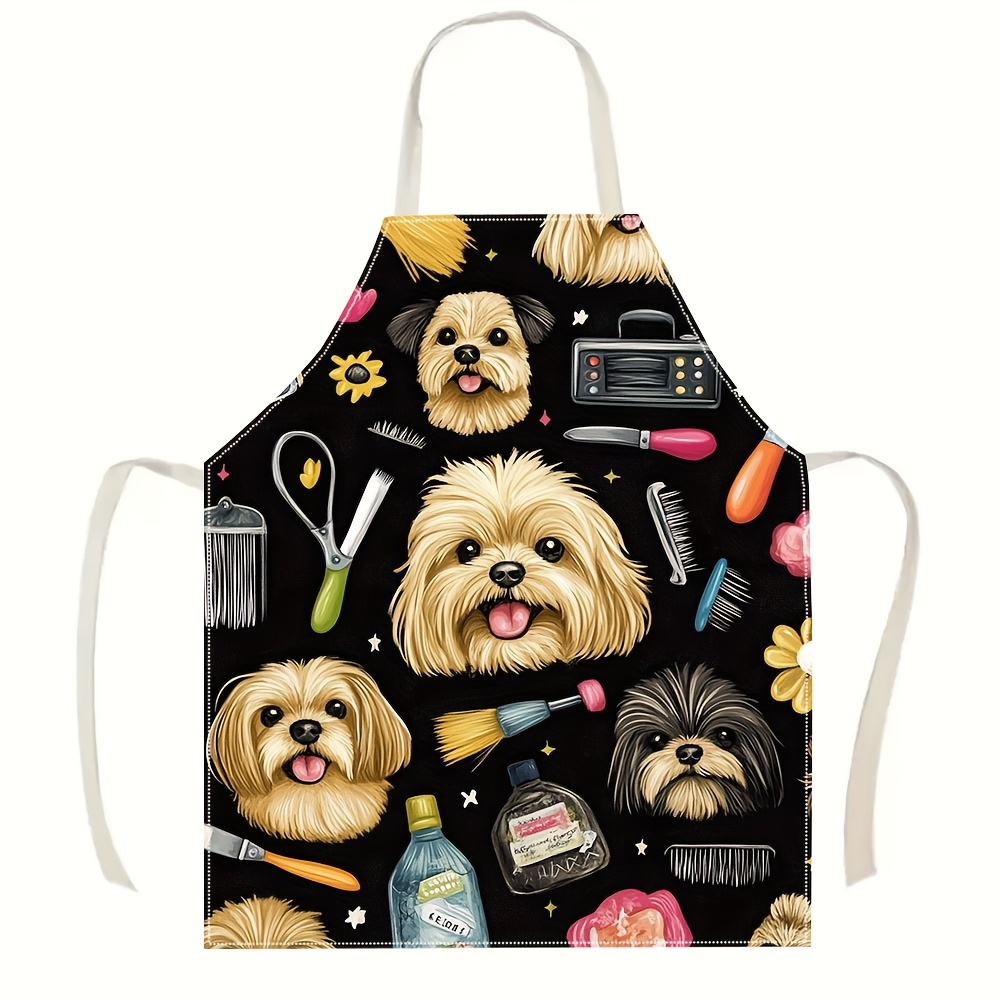 Kitchen Baking Background - 1pc 귀여운 강아지 얼굴과 살롱 도구가