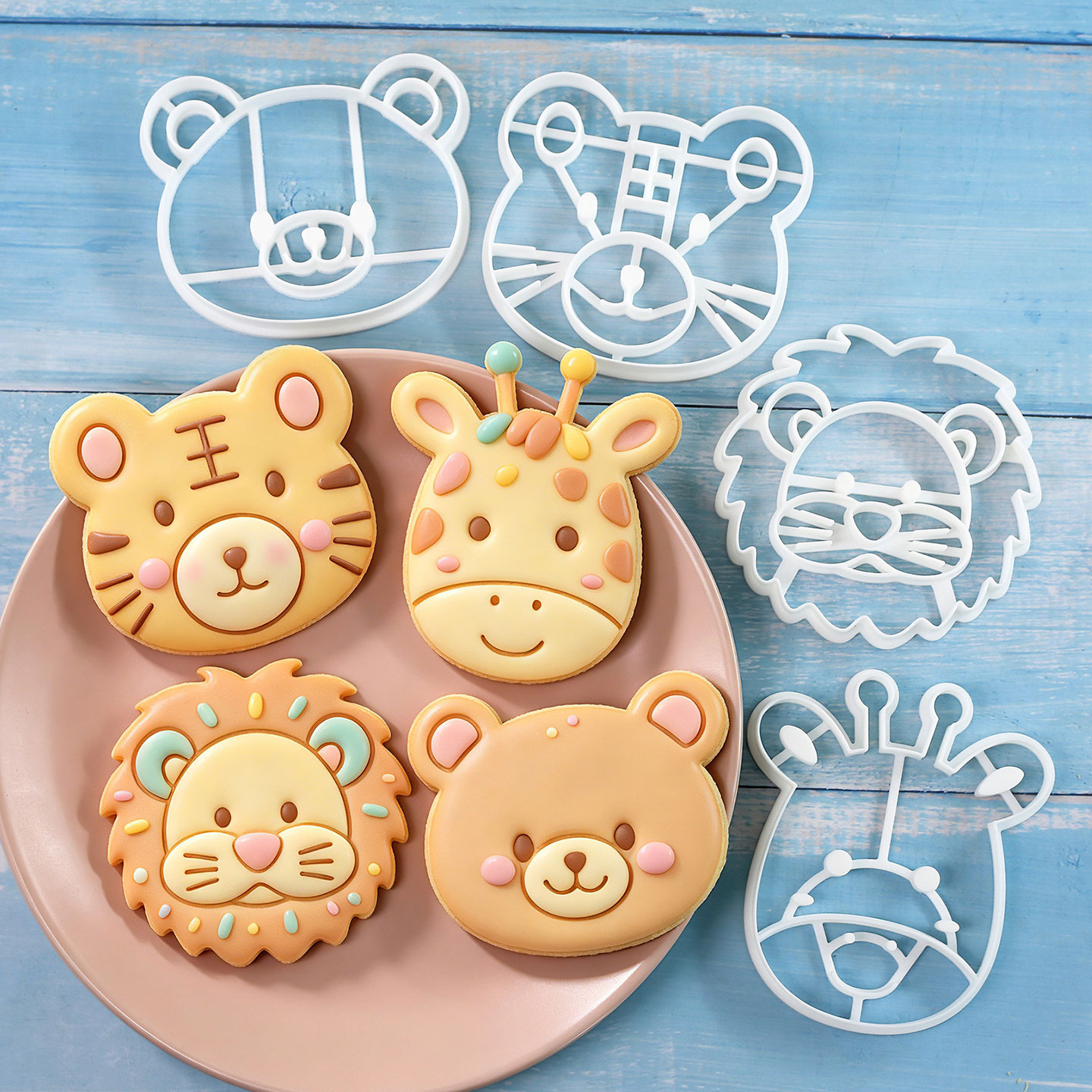 Kitchen Baking Set - 4개 동물 쿠키 커터 세트 3D