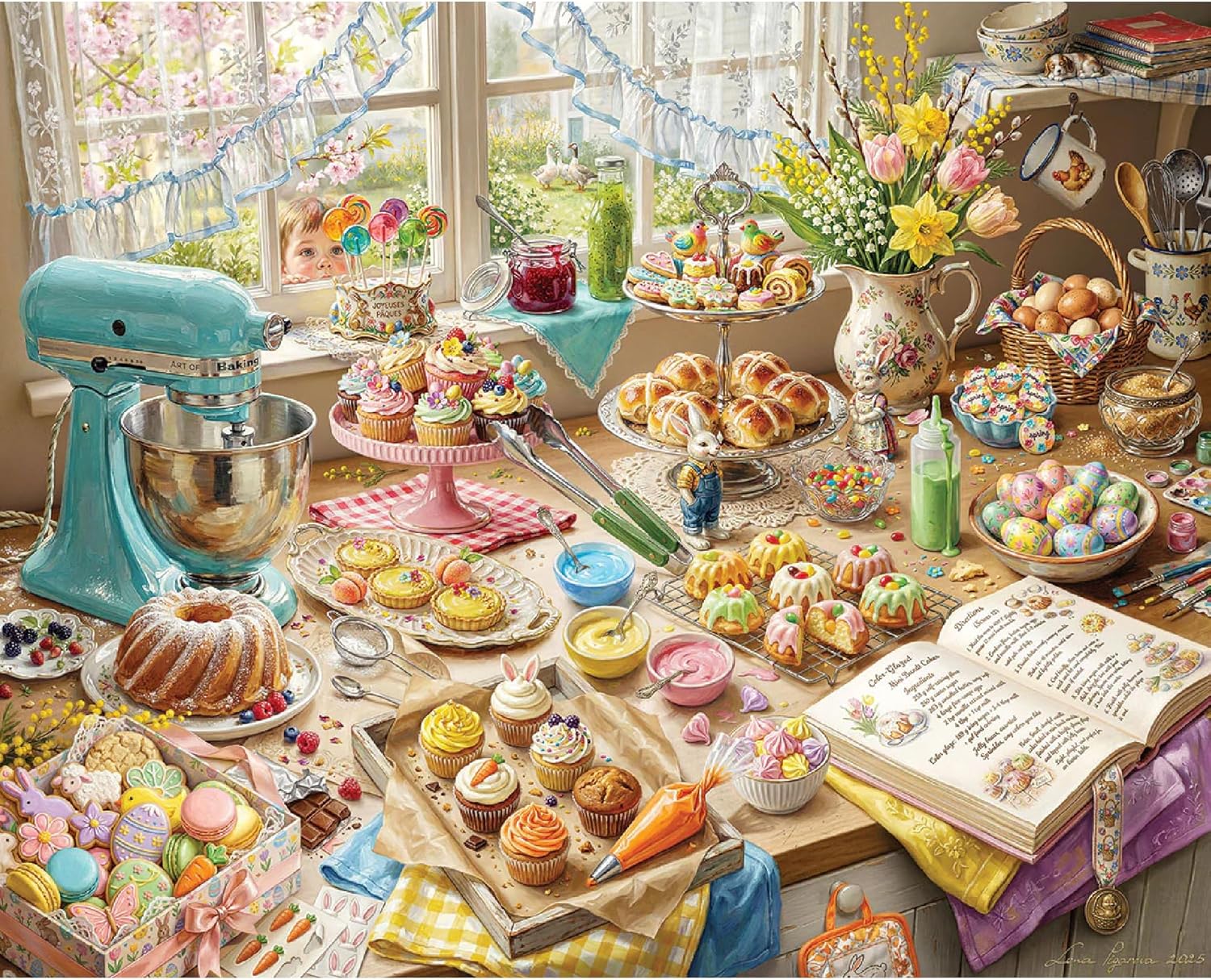Kitchen Baking Game - 1000피스 성인용 직소 퍼즐, 봄 주방