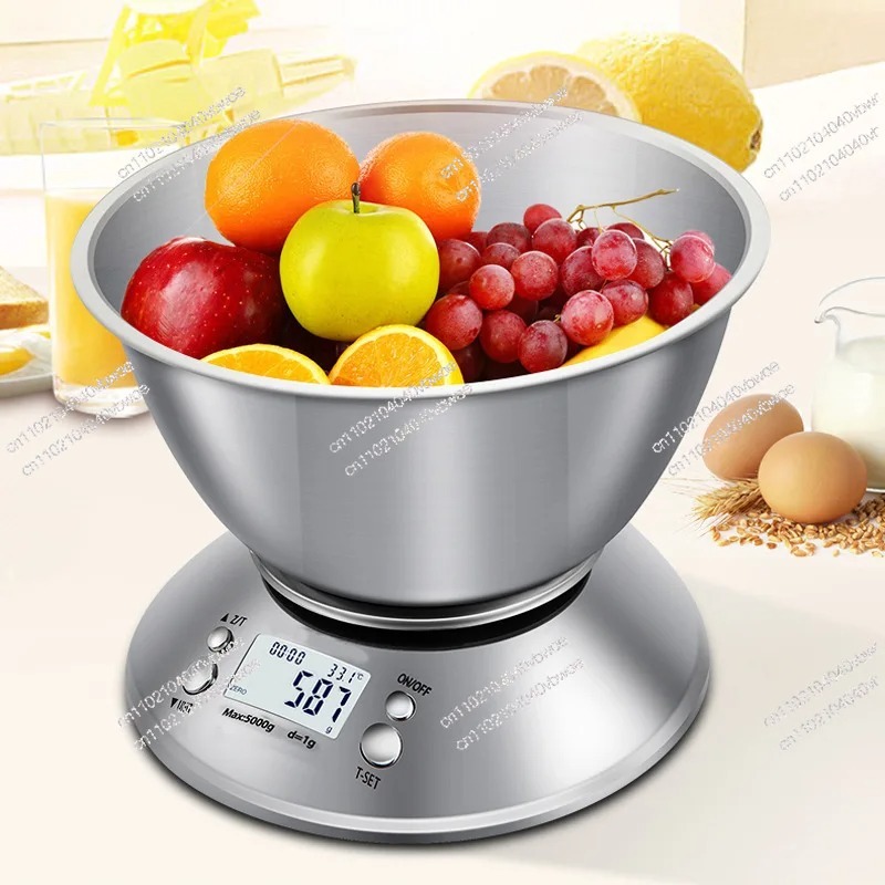 Kitchen Baking Table - 스테인리스 스틸 주방 저울 (볼 포함)