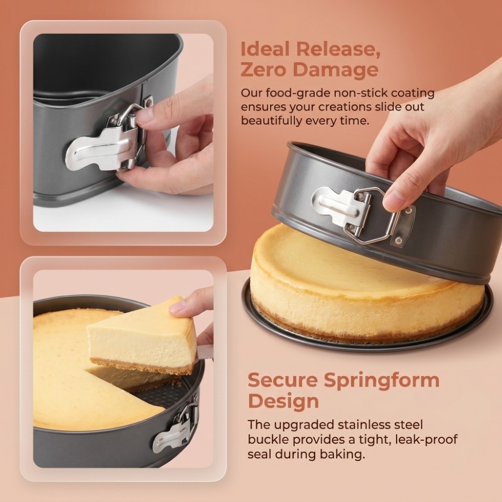 Springform Pan Set - 3개 세트 탄소강 케이크 팬 세트,