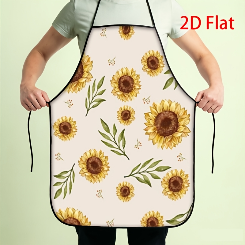 Kitchen Baking Background - 2D 프린팅된 창의적인 앞치마 1개, 해바라기