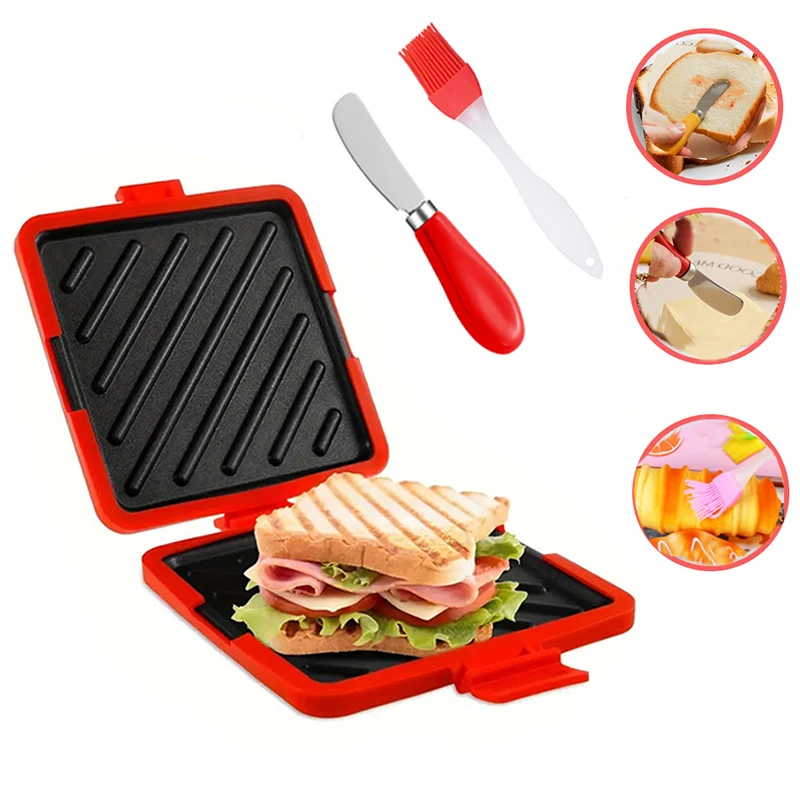 3팩 식품 등급 샌드위치 토스터, 버터 나이프 및 오일 - Kitchen Baking Set 리뷰 및 가격