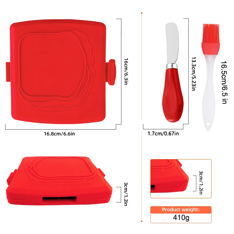 3팩 식품 등급 샌드위치 토스터, 버터 나이프 및 오일 - Kitchen Baking Set 리뷰 및 가격