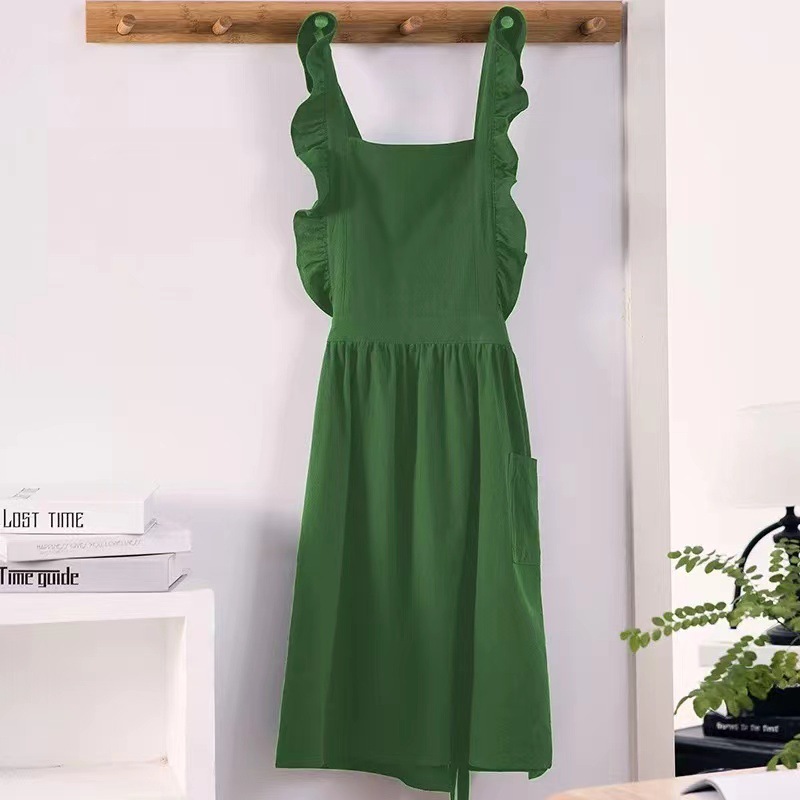 1PC 프랑스 목가적 꽃집 예술적 코튼 린넨 빈티지 앞 - Kitchen Baking Area 리뷰 및 가격