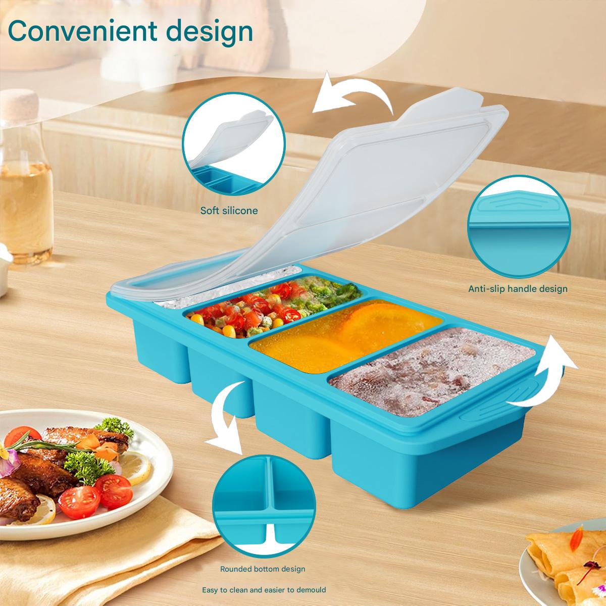 대형 실리콘 아이스 큐브 몰드(뚜껑 포함) 식품 보관  - Kitchen Baking Storage Containers 리뷰 및 가격