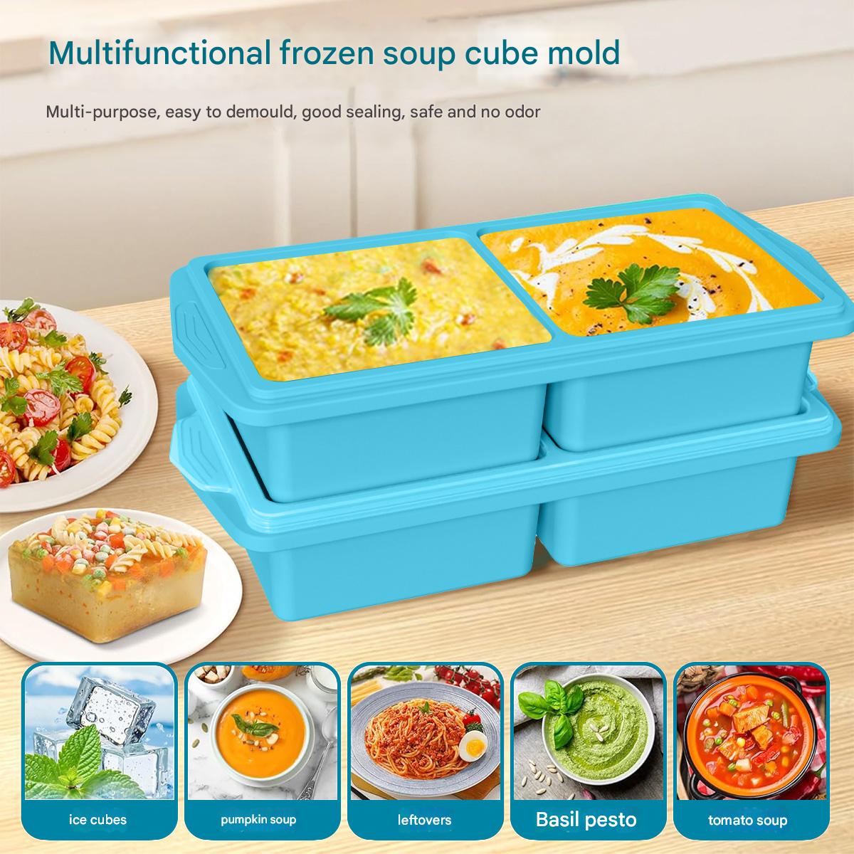 대형 실리콘 아이스 큐브 몰드(뚜껑 포함) 식품 보관  - Kitchen Baking Storage Containers 리뷰 및 가격