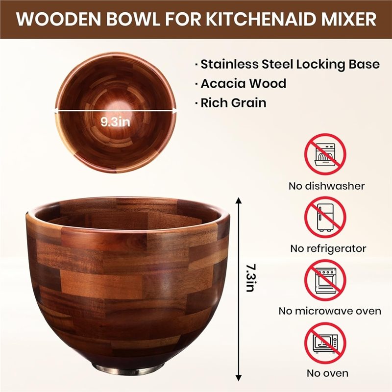 ABGH-키친에이드 5QT용 우드 믹싱볼, 베이킹 및  - Kitchenaid Baking Bowl 리뷰 및 가격