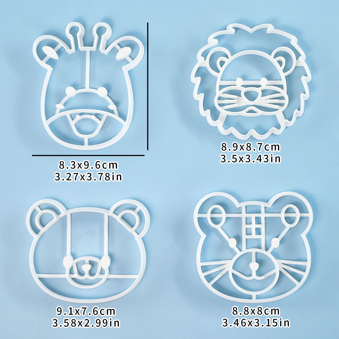 4개 동물 쿠키 커터 세트 3D 귀여운 사자 호랑이 기 - Kitchen Baking Set 리뷰 및 가격