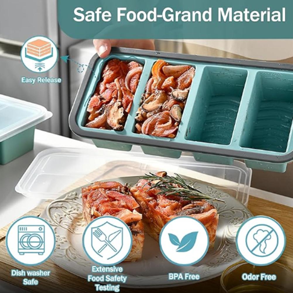 대용량 실리콘 아이스 큐브 트레이 뚜껑 포함 식품 보관 - Kitchen Baking Storage Containers 리뷰 및 가격