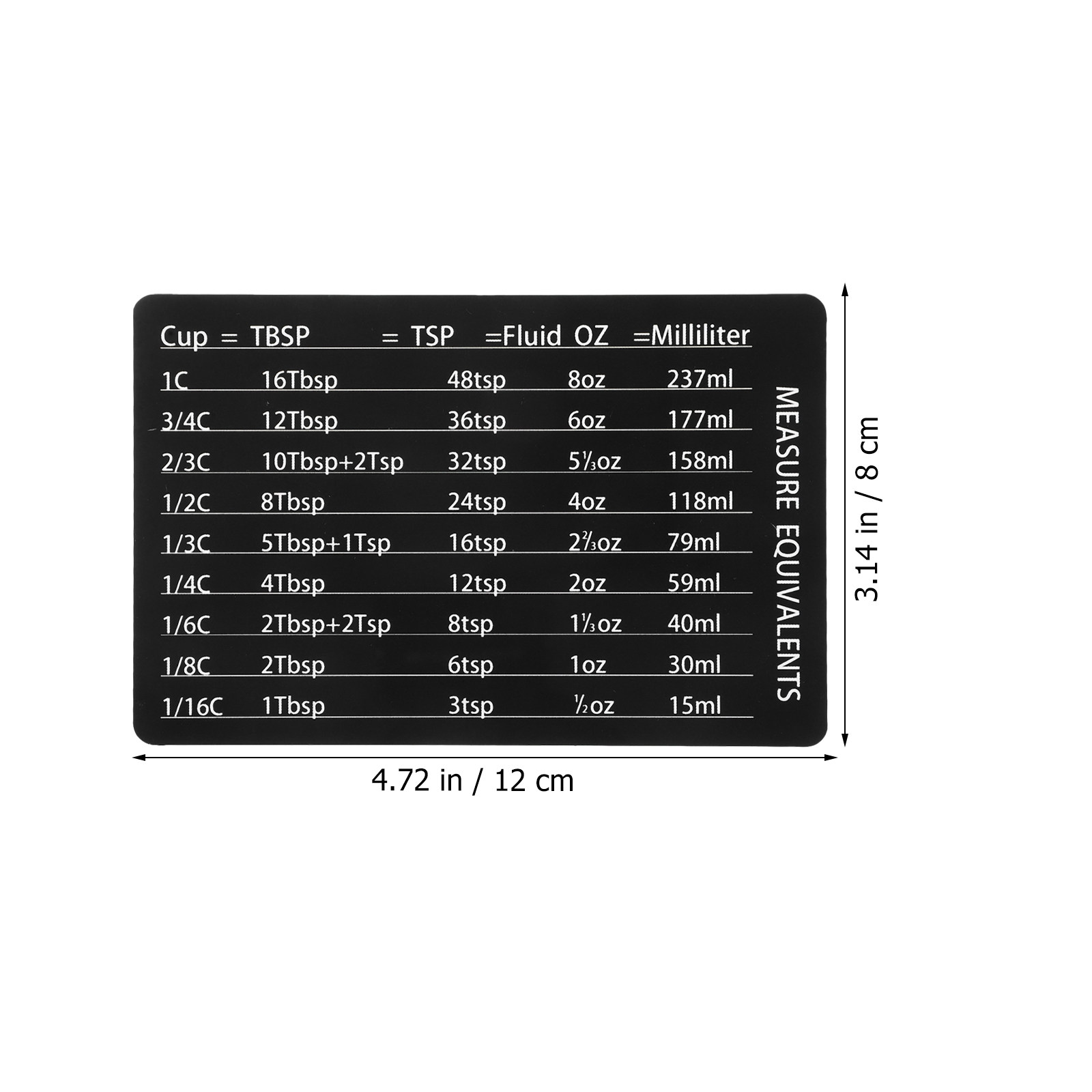 각인된 자석식 측정 변환표 PVC 주방 베이킹 도구 컴 - Kitchen Baking Conversion Chart 리뷰 및 가격
