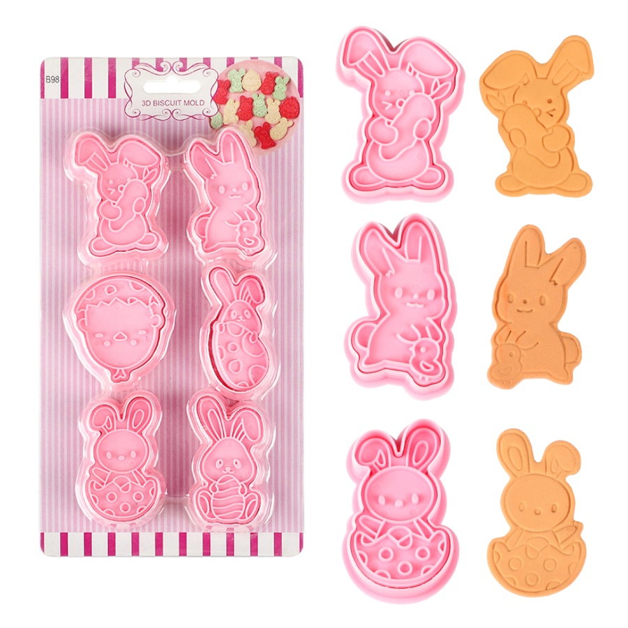 6 개/대 부활절 토끼 쿠키 커터 주방 퐁당 금형 만화 - Kitchen Baking Set 리뷰 및 가격