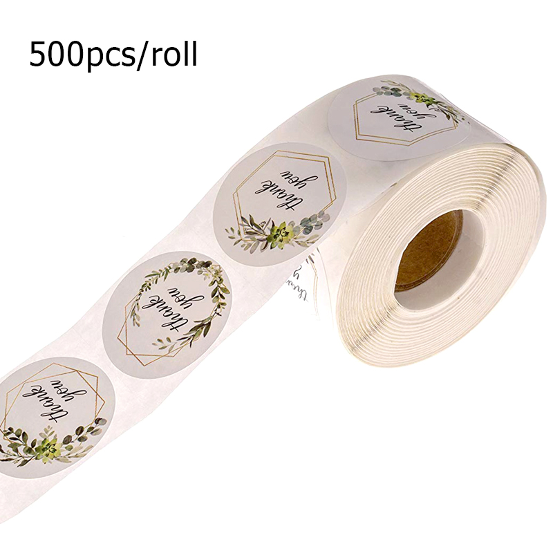 500pcs 감사합니다 롤 스티커 녹색 식물 라운드 접 - Kitchen.Baking Labels 리뷰 및 가격