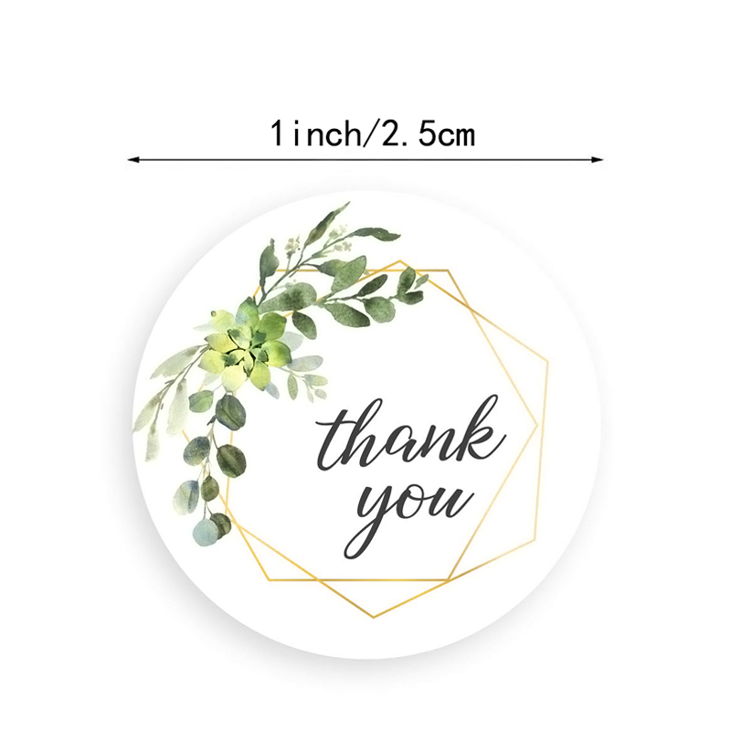 500pcs 감사합니다 롤 스티커 녹색 식물 라운드 접 - Kitchen.Baking Labels 리뷰 및 가격
