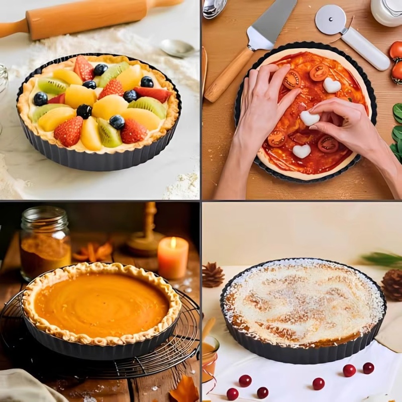 1개 분리형 바닥이 있는 플루트형 타르트 팬, 논스틱  - Kitchen Baking Set 리뷰 및 가격